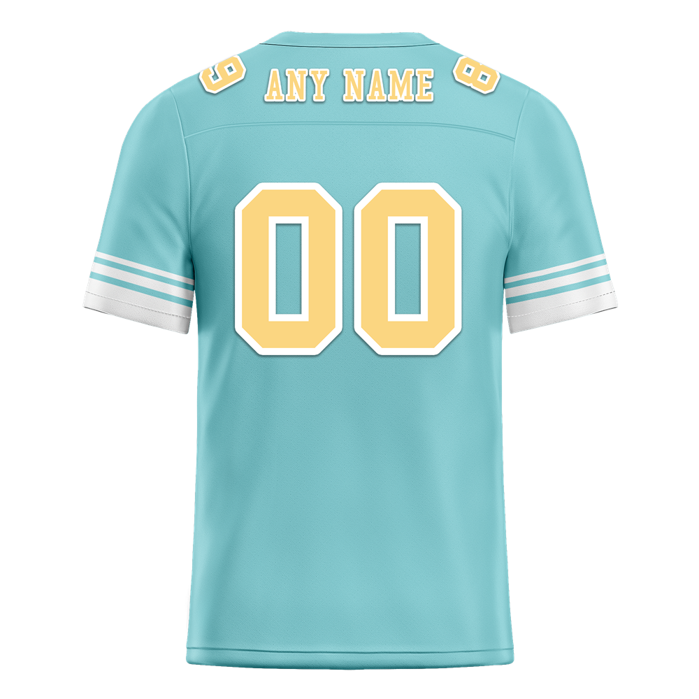 Custom Aqua Hawaii Yellow Personalized Authentic Football Jersey FBJ02-bc0fa9e