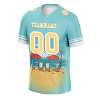 Custom Aqua Hawaii Yellow Personalized Authentic Football Jersey FBJ02-bc0fa9e
