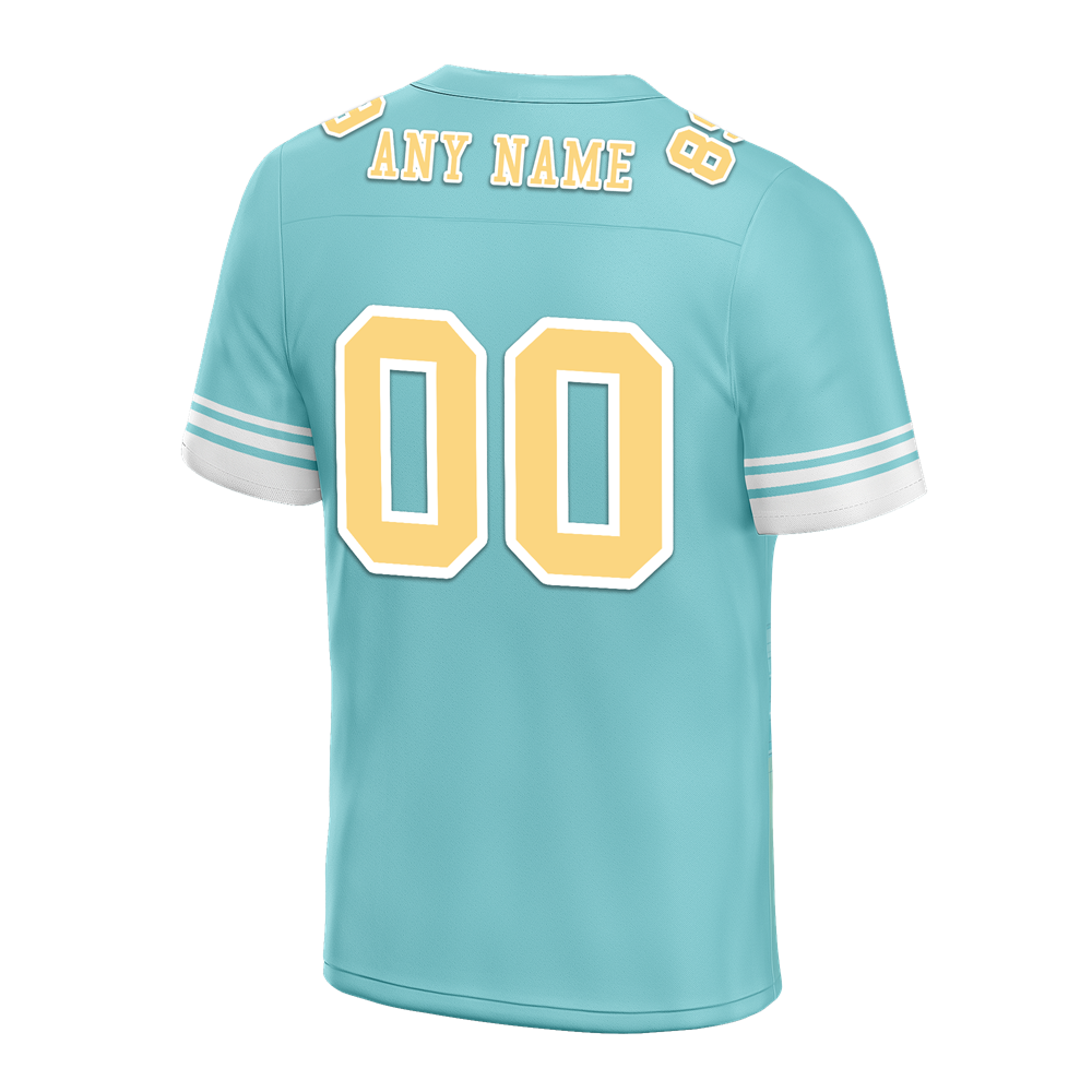Custom Aqua Hawaii Yellow Personalized Authentic Football Jersey FBJ02-bc0fa9e