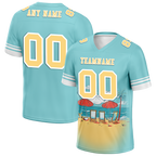 Custom Aqua Hawaii Yellow Personalized Authentic Football Jersey FBJ02-bc0fa9e