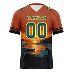 Custom Orange Hawaii Aqua Personalized Authentic Football Jersey FBJ02-bc0fa9f