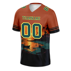 Custom Orange Hawaii Aqua Personalized Authentic Football Jersey FBJ02-bc0fa9f