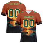 Custom Orange Hawaii Aqua Personalized Authentic Football Jersey FBJ02-bc0fa9f