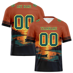 Custom Orange Hawaii Aqua Personalized Authentic Football Jersey FBJ02-bc0fa9f