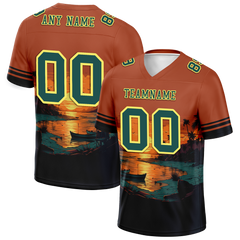 Custom Orange Hawaii Aqua Personalized Authentic Football Jersey FBJ02-bc0fa9f