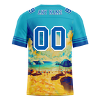 Custom Aqua Hawaii Blue Personalized Authentic Football Jersey FBJ02-bc0fa97