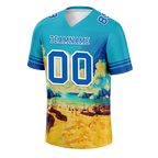 Custom Aqua Hawaii Blue Personalized Authentic Football Jersey FBJ02-bc0fa97