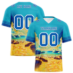 Custom Aqua Hawaii Blue Personalized Authentic Football Jersey FBJ02-bc0fa97