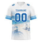 Custom White Hawaii Blue Personalized Authentic Football Jersey FBJ02-bc0fa98