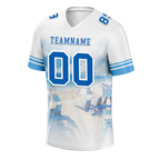 Custom White Hawaii Blue Personalized Authentic Football Jersey FBJ02-bc0fa98