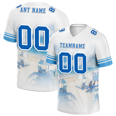 Custom White Hawaii Blue Personalized Authentic Football Jersey FBJ02-bc0fa98