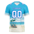 Custom Aqua Hawaii White Personalized Authentic Football Jersey FBJ02-bc0fa99