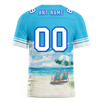 Custom Aqua Hawaii White Personalized Authentic Football Jersey FBJ02-bc0fa99