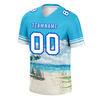 Custom Aqua Hawaii White Personalized Authentic Football Jersey FBJ02-bc0fa99