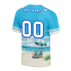 Custom Aqua Hawaii White Personalized Authentic Football Jersey FBJ02-bc0fa99