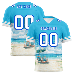 Custom Aqua Hawaii White Personalized Authentic Football Jersey FBJ02-bc0fa99