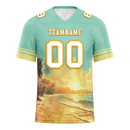 Custom Aqua Yellow Hawaii White Personalized Authentic Football Jersey FBJ02-bc0fb00