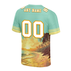 Custom Aqua Yellow Hawaii White Personalized Authentic Football Jersey FBJ02-bc0fb00