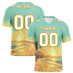 Custom Aqua Yellow Hawaii White Personalized Authentic Football Jersey FBJ02-bc0fb00