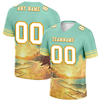 Custom Aqua Yellow Hawaii White Personalized Authentic Football Jersey FBJ02-bc0fb00