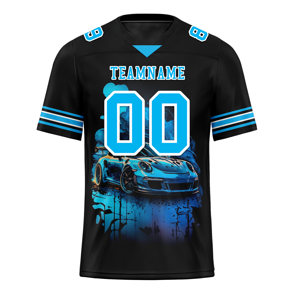 Custom Black Drift Fashion Aqua Personalized Authentic Football Jersey FBJ02-bc0fb0a