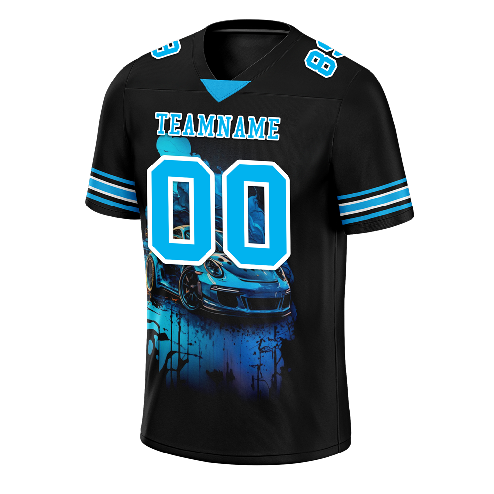 Custom Black Drift Fashion Aqua Personalized Authentic Football Jersey FBJ02-bc0fb0a