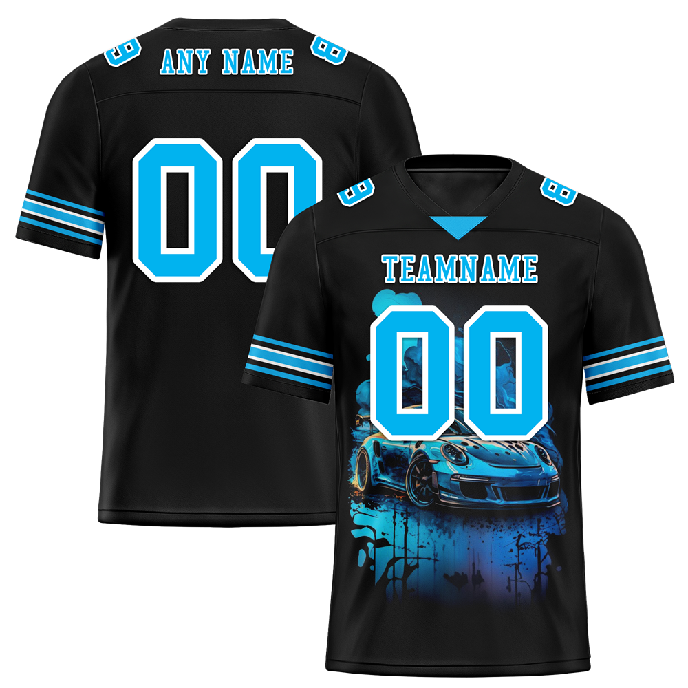 Custom Black Drift Fashion Aqua Personalized Authentic Football Jersey FBJ02-bc0fb0a