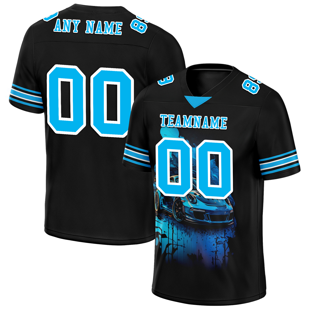 Custom Black Drift Fashion Aqua Personalized Authentic Football Jersey FBJ02-bc0fb0a