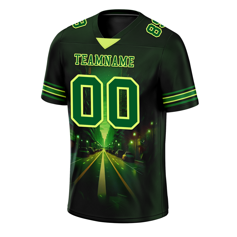 Custom Black Drift Fashion Green Personalized Authentic Football Jersey FBJ02-bc0fb0b