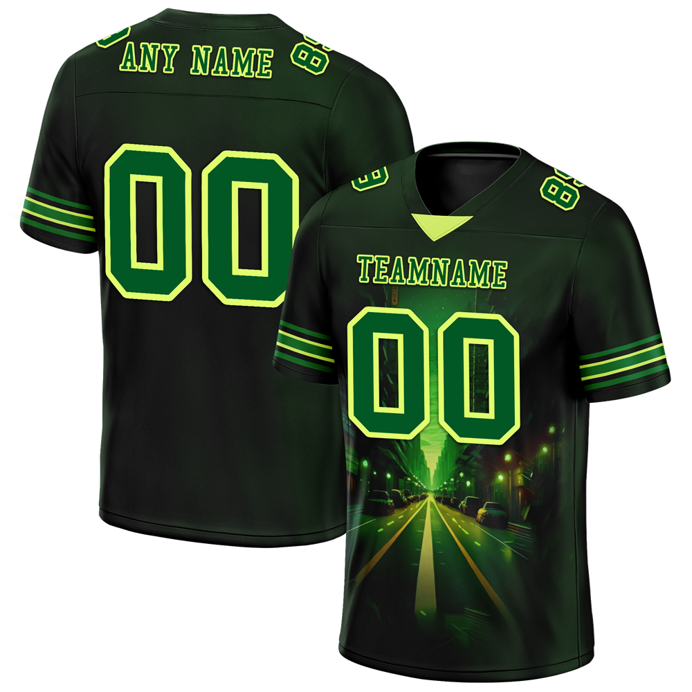 Custom Black Drift Fashion Green Personalized Authentic Football Jersey FBJ02-bc0fb0b