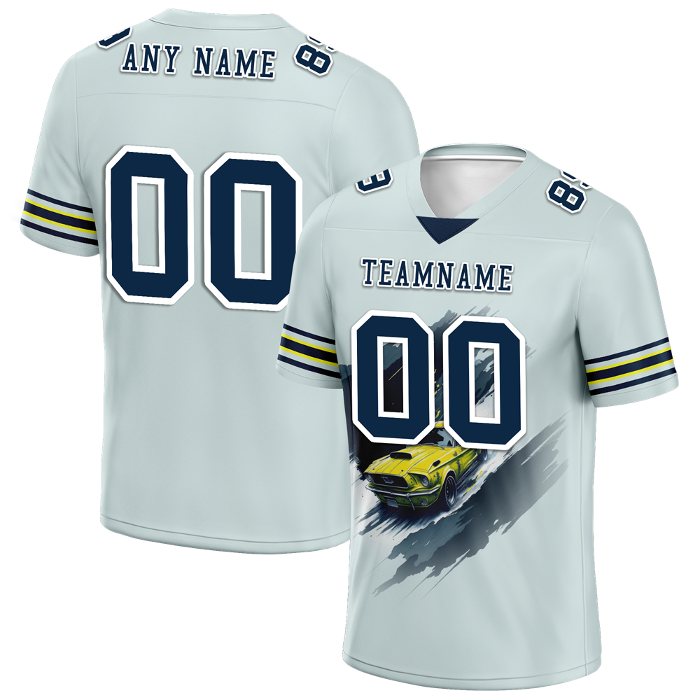 Custom Grey Drift Fashion Black Personalized Authentic Football Jersey FBJ02-bc0fb0c