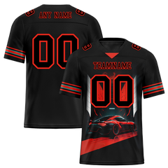 Custom Black Red Drift Fashion Black Personalized Authentic Football Jersey FBJ02-bc0fb0d