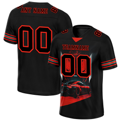 Custom Black Red Drift Fashion Black Personalized Authentic Football Jersey FBJ02-bc0fb0d