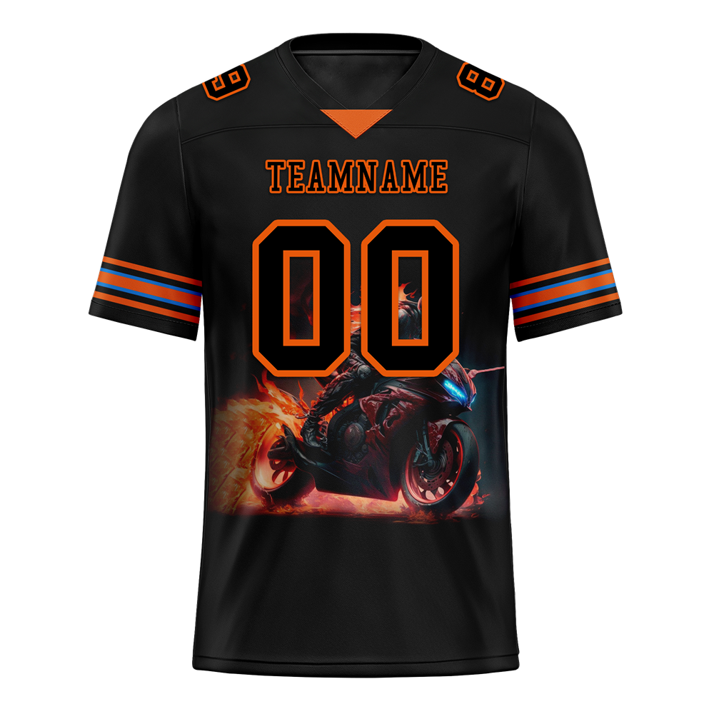 Custom Black Orange Drift Fashion Black Personalized Authentic Football Jersey FBJ02-bc0fb0e