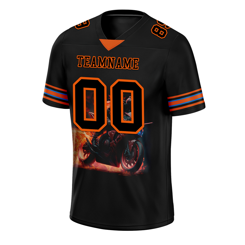 Custom Black Orange Drift Fashion Black Personalized Authentic Football Jersey FBJ02-bc0fb0e