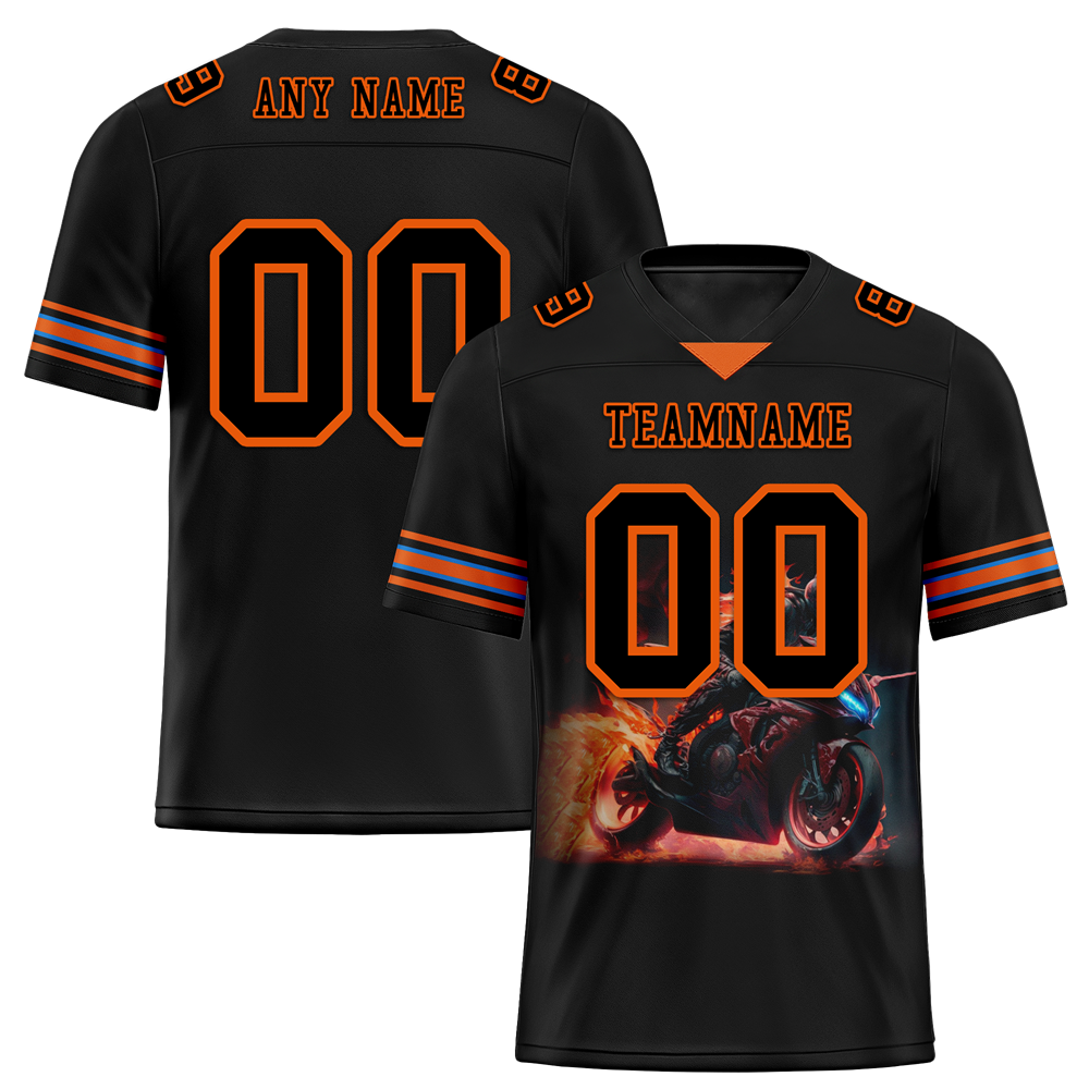 Custom Black Orange Drift Fashion Black Personalized Authentic Football Jersey FBJ02-bc0fb0e
