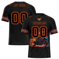 Custom Black Orange Drift Fashion Black Personalized Authentic Football Jersey FBJ02-bc0fb0e