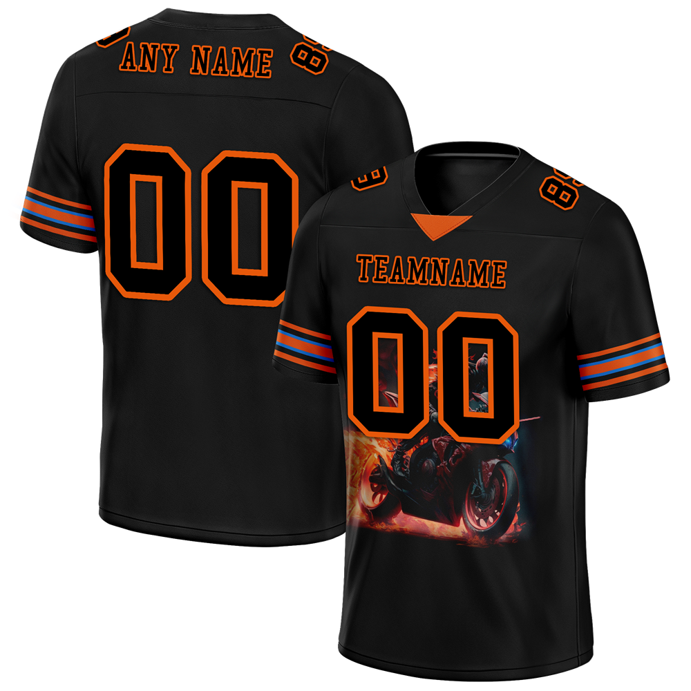 Custom Black Orange Drift Fashion Black Personalized Authentic Football Jersey FBJ02-bc0fb0e