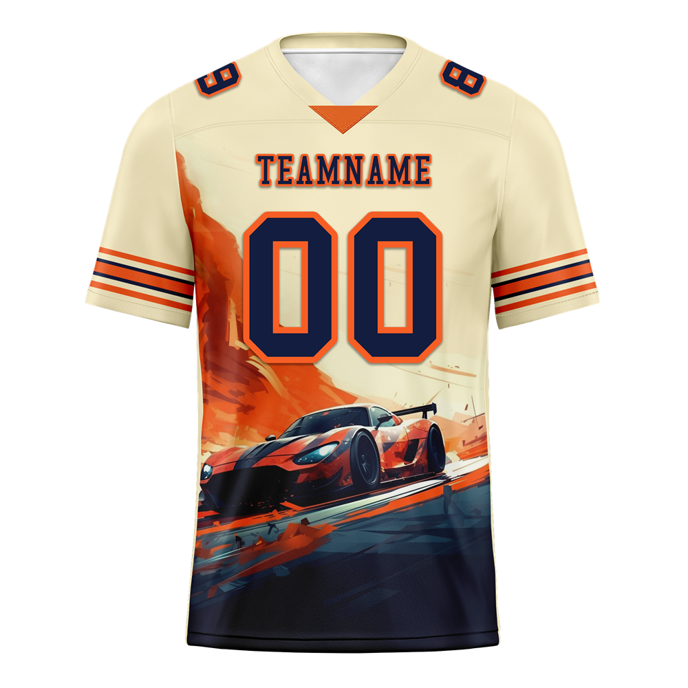 Custom Yellow Orange Drift Fashion Black Personalized Authentic Football Jersey FBJ02-bc0fb0f