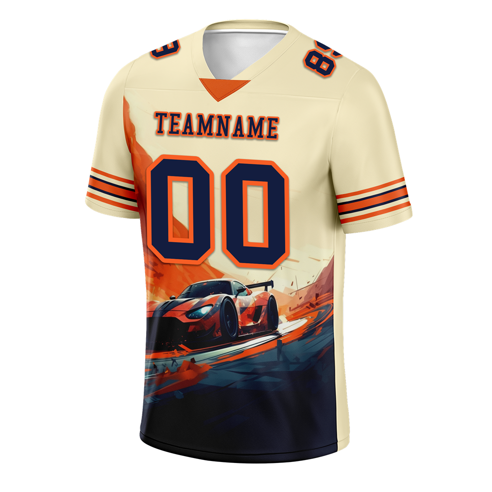 Custom Yellow Orange Drift Fashion Black Personalized Authentic Football Jersey FBJ02-bc0fb0f