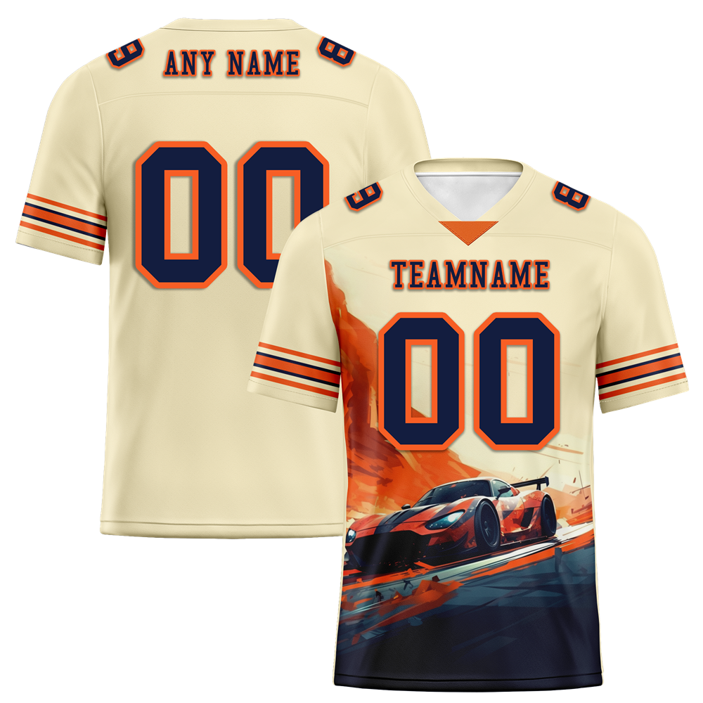Custom Yellow Orange Drift Fashion Black Personalized Authentic Football Jersey FBJ02-bc0fb0f