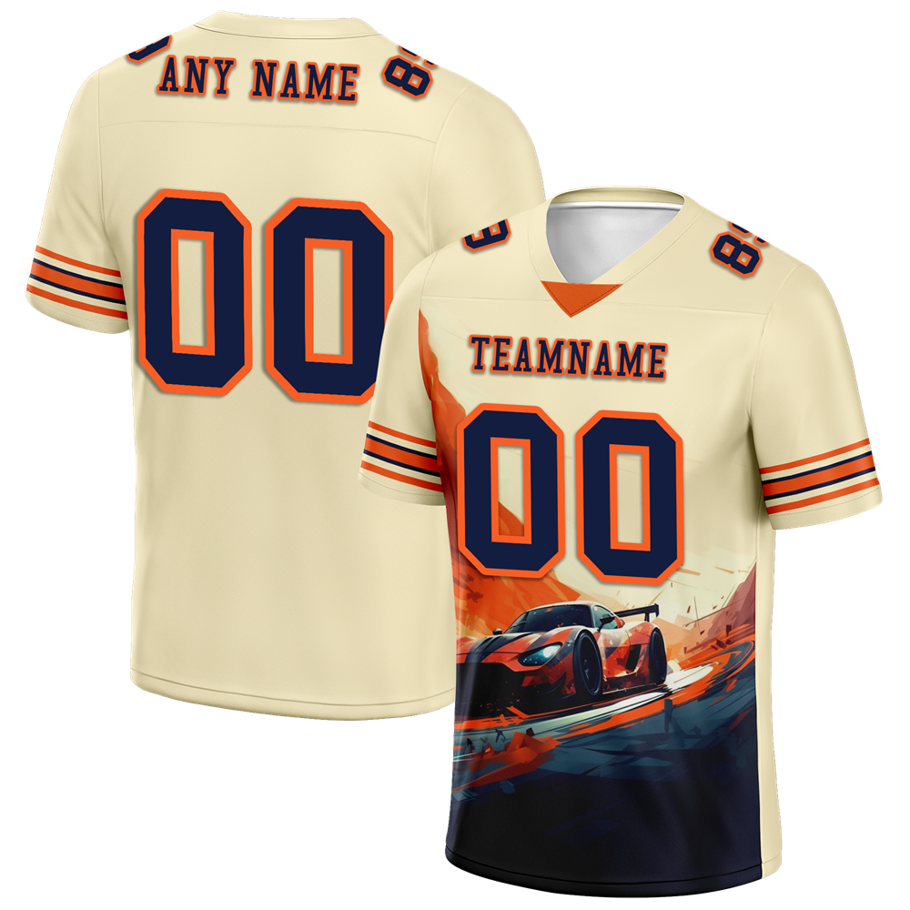 Custom Yellow Orange Drift Fashion Black Personalized Authentic Football Jersey FBJ02-bc0fb0f