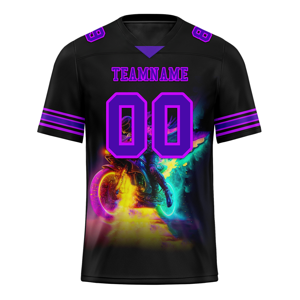 Custom Black Drift Fashion Purple Personalized Authentic Football Jersey FBJ02-bc0fb08