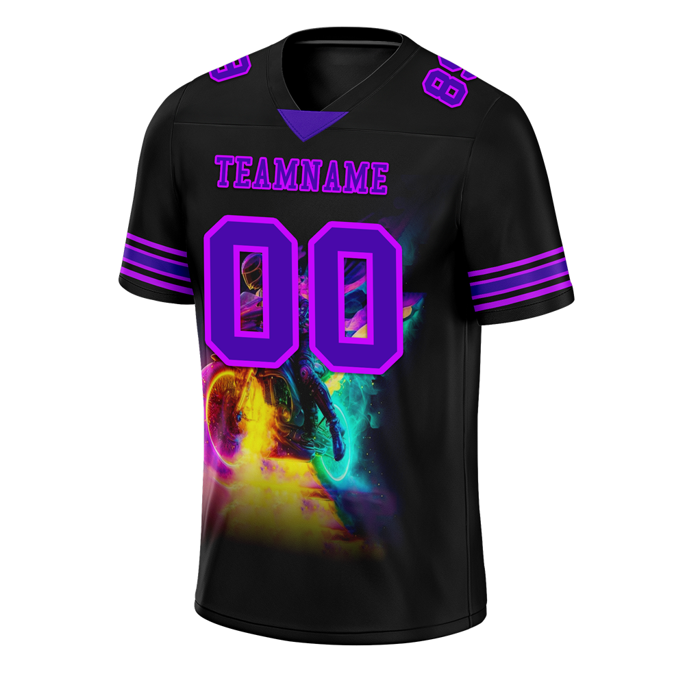 Custom Black Drift Fashion Purple Personalized Authentic Football Jersey FBJ02-bc0fb08
