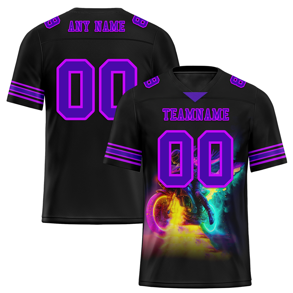 Custom Black Drift Fashion Purple Personalized Authentic Football Jersey FBJ02-bc0fb08