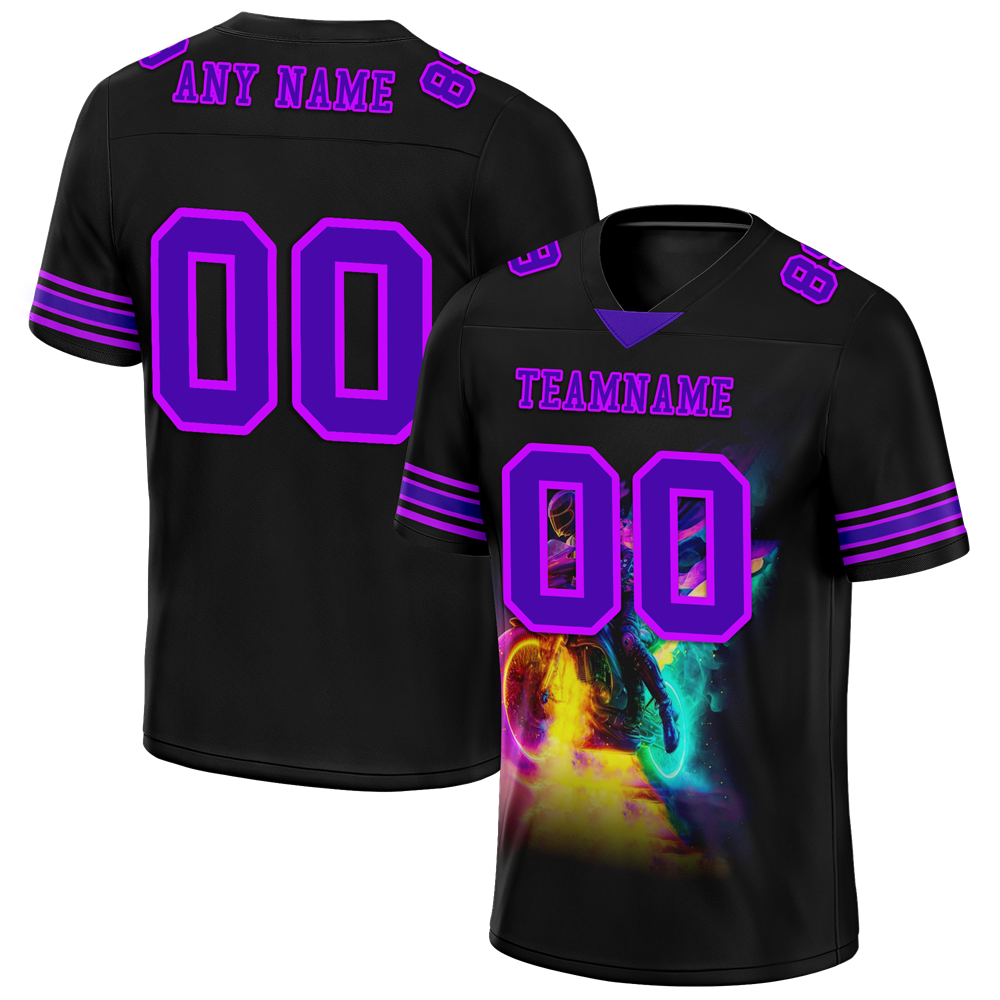 Custom Black Drift Fashion Purple Personalized Authentic Football Jersey FBJ02-bc0fb08