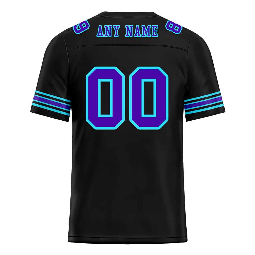 Custom Black Aqua Drift Fashion Purple Personalized Authentic Football Jersey FBJ02-bc0fb09