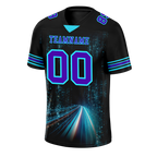 Custom Black Aqua Drift Fashion Purple Personalized Authentic Football Jersey FBJ02-bc0fb09
