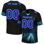 Custom Black Aqua Drift Fashion Purple Personalized Authentic Football Jersey FBJ02-bc0fb09