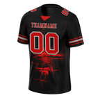 Custom Black Skull Fashion Red Personalized Authentic Football Jersey FBJ02-bc0fbaa